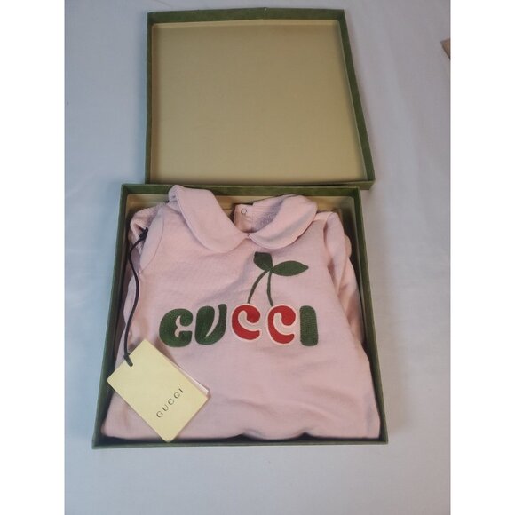 Gucci Baby One Piece Jumpsuit  3/6 Mo Playsuit 100% cotton W/ Box - Picture 10 of 16